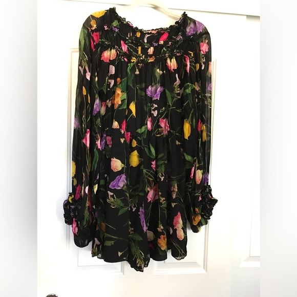 Ted Baker London | Brookii Ruffled Blouson Sleeve Romper | Floral Print Size 12 - Picture 5 of 5